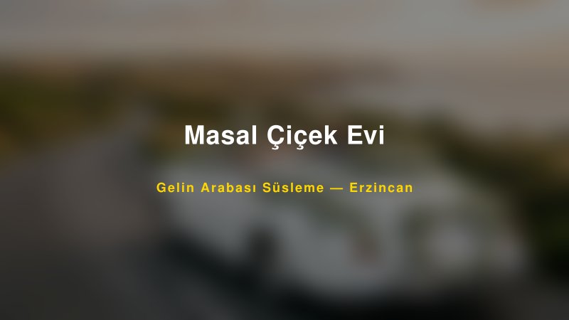 Masal Çiçek Evi Gelin Arabası Süsleme Fiyatları